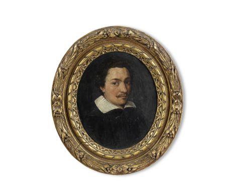 North Italian School, early 17th CenturyPortrait of a gentleman, bust-length, in black oil on slate, oval19.4 x 15.4cm (7 5/8