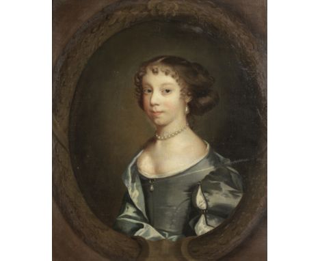 Studio of Sir Peter Lely (Soest 1618-1680 London)Portrait of a lady, said to be Betty Fitzwarren, bust-length, in a blue dres