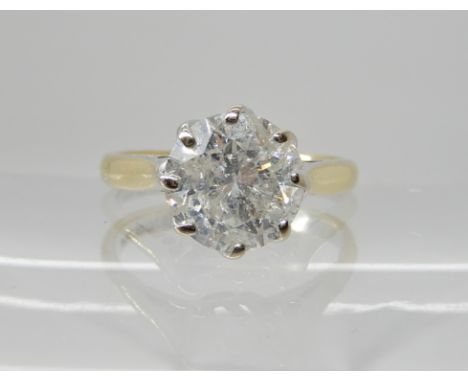 An 18ct gold, estimated approx 2ct solitaire diamond ring with unusual spiral claw setting, finger size L1/2, weight 3.6gms C