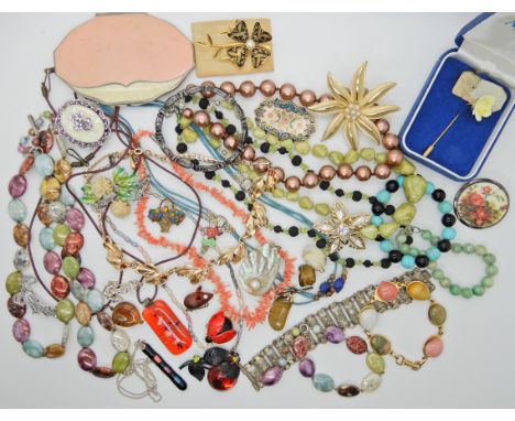 An Austrian cherry brooch, ladybird brooch and other vintage jewellery Condition Report: Available upon request