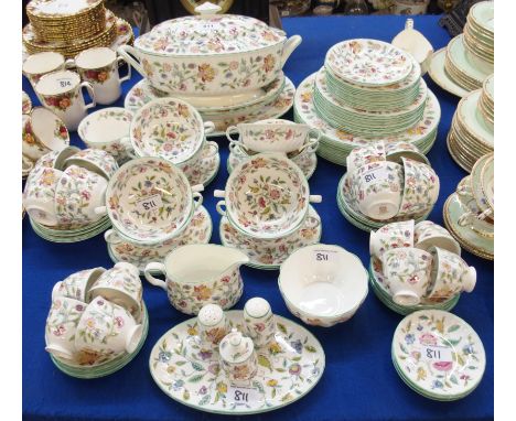 Minton Haddon Hall pattern tea and dinnerwares (factory seconds) comprising; eight 27cm diameter plates, eight 20cm diameter 