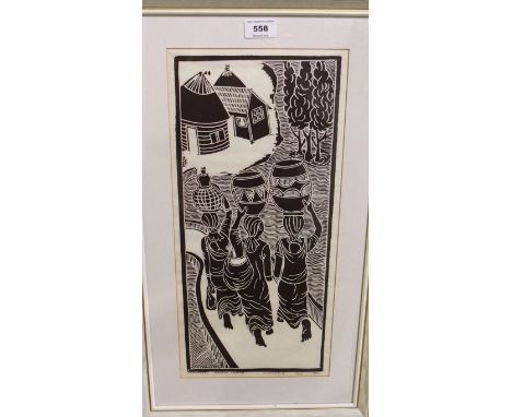 AUSTIN MLEZA Emantt, Swaziland, 31/50, screen print, dated, 1987, 46 x 20cm, JACK FIRTH RSW Carlton Hill, sketch, 12 x 25cm a