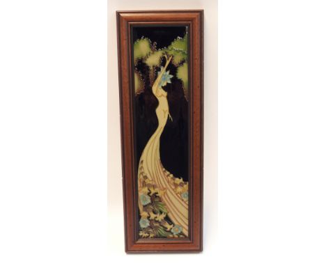 A limited edition Moorcroft framed tile 'Woodland Nymph', 106/150, signed and dated 2008. Height 46cm high Condition Report: 