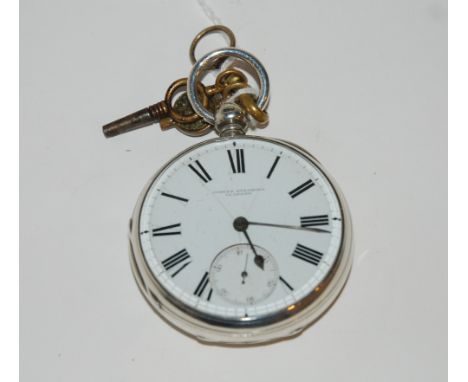 A Victorian silver cased pocket watch, London, 1880, the dial stamped Joseph Stromier Glasgow Condition Report: Available upo