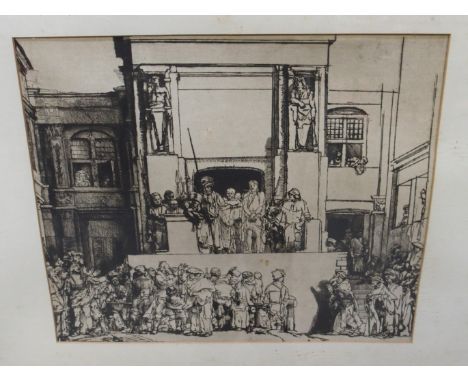 AFTER REMBRANDT Christ Presented to the people, print, 37 x 44cm Condition Report: Available upon request