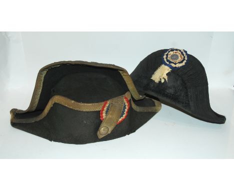Two vintage bicorn hats Condition Report: Available upon request