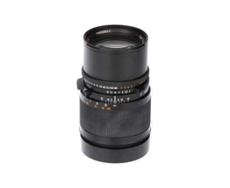 A Carl Zeiss Sonnar T* CF f/4 180mm Lens,Hasselblad V, black, serial no. 7950541, body, VG, shutter working, elements, G-VG, 