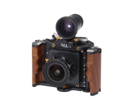 An Alpa 12 S/WA Medium Format Camera,1998, black, serial no. 0080734, with Schneider Super-Angulon XL f/5.6 47mm lens, black,