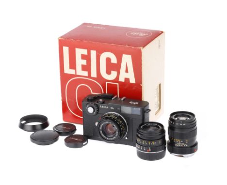 A Leica CL Rangefinder Camera,1973/74, black, serial no. 1332756, with Leitz Summicron-C f/2 40mm lens, 1974, black, serial n