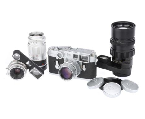 A Leica M3 DS Rangefinder Camera Outfit,1957, chrome, serial no. 899207, with Leitz Summicron DR f/2 50mm lens, 1960, chrome,