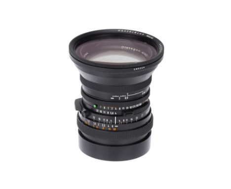 A Carl Zeiss Distagon T* CF f/4 40mm Lens,Hasselblad V, black, serial no. 6891906, body, VG, shutter working, elements, G, so