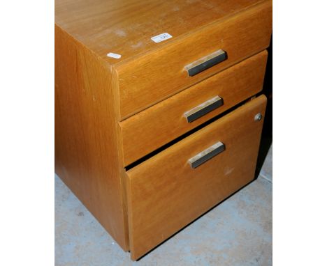 Light oak three drawer filing cabinet 