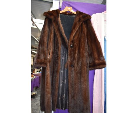 A vintage chestnut brown mink coat and a similar wide collar.
