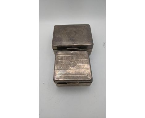 Two silver cigarette boxes both having the same design to the lid both A/FLocationif there is no condition report shown, plea