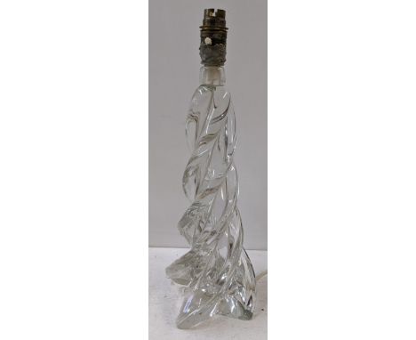 A mid 20th century Sevres glass table lamp having a tapered spiralling column, 33cm h and a mid 20th century retro Sputnik At
