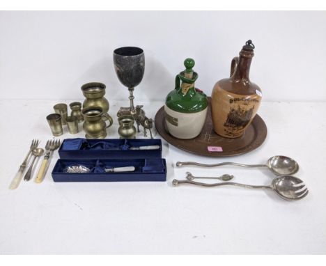 Mixed metalware, silver plate and EPNS to include ceramic, flagons, ceremonial and presentation itemsLocation: If there is no