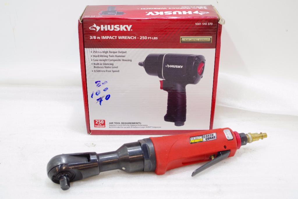 [2] Misc. Tools HUSKY 3/8" Impact Wrench & CENTRAL PNEUMATIC 3/8" Air