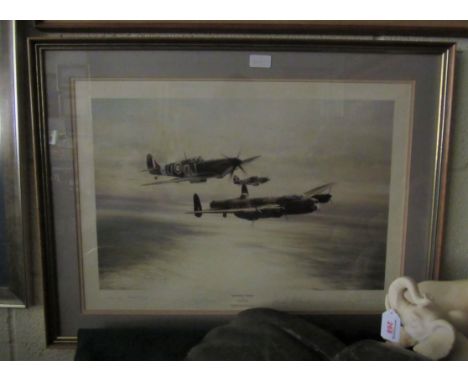 A framed and glazed print titled 'Memorial Flight' by Robert Taylor. Size - 76x58cm approx. 