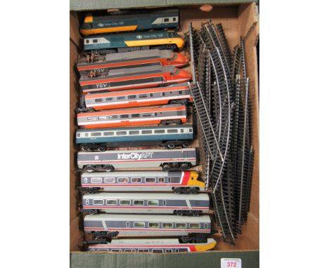 Hornby Intercity APT and coaches together with Lima TGV etc.