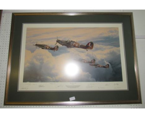 A framed and glazed signed limited edition print by Robert Taylor, 36/400, 'Undaunted by Odds'. Size - 100x68cm approx. 