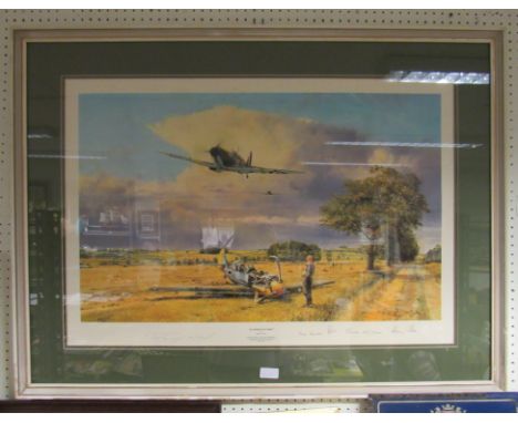 A framed and glazed limited print 46/1250. A very evocative picture 'Summer Victory' by Robert Taylor, numerous signatures. S