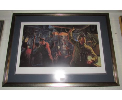 A framed and glazed signed limited edition print by Gil Cohen, 46/50, 'The Enemy Above'. Size - 92x67cm approx.  