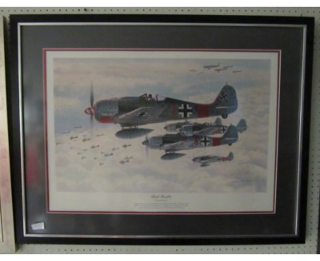 A glazed framed signed limited edition print 358/1000 by Kevin Ferris, 'Real Trouble' 88x67cm approx.