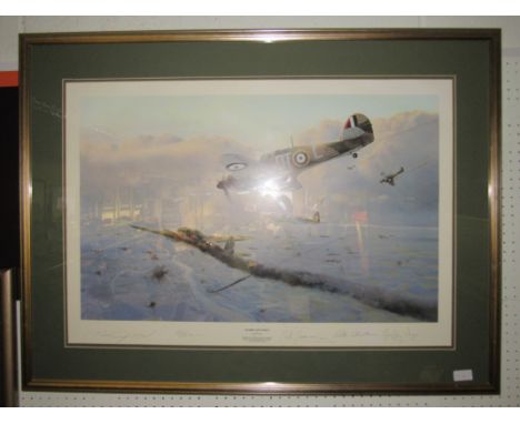 A framed and glazed signed limited edition print by Robert Taylor, 46/250, 'Hurricane Force'. Size - 100x75cm approx. 