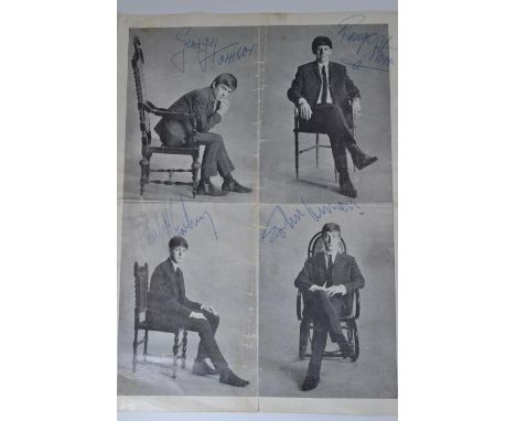 The Beatles, a full set of autographs signed in ink on the back page of a programme, 1963. Because the vendor was not in the 