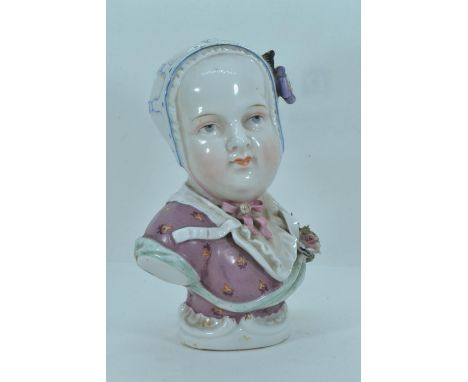 Dresden Meissen style porcelain kinderbust possibly of Princess Marie Zephyrine, with painted AR mark to base, height 15cm 