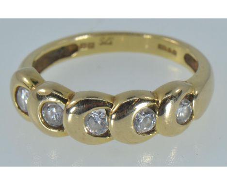 9ct gold & CZ ring, size K, gross weight 2.37 grams 