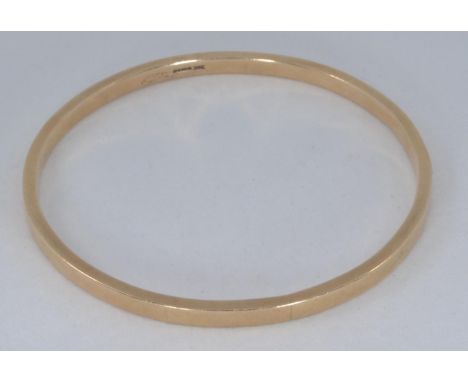 9ct gold bangle, inner diameter 73mm, gross weight 26 grams 