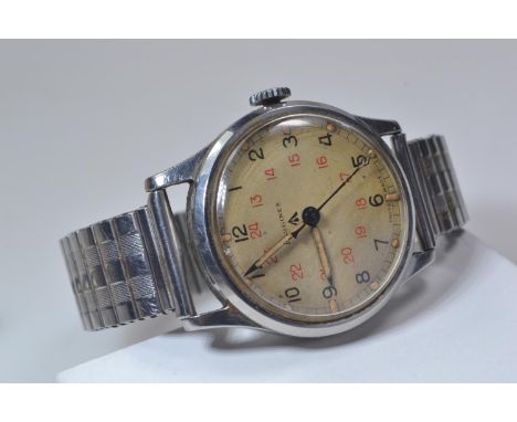 Longines&nbsp;1940's military issue watch, with broad arrow stamp, movement no. 6904727 12.68N: Longines, stamped BOAC T200/1