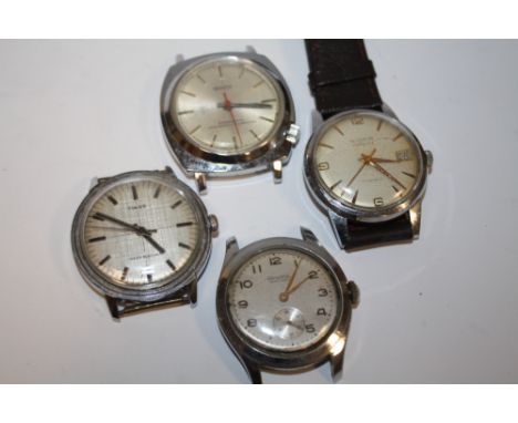 FOUR VINTAGE MANUAL WIND WRIST WATCHES