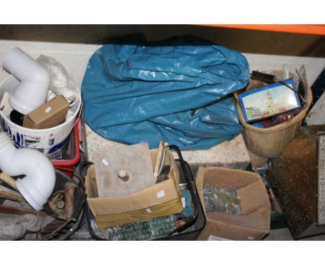 A LARGE SELECTION OF MIXED PARTS, TOOLS, NAILS ETC PLUS A TOOL CHEST