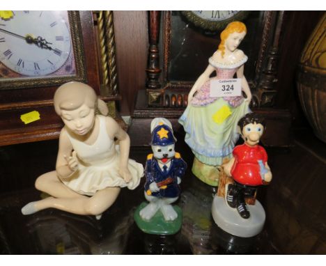 A COLLECTION OF FIGURES TO INCLUDE A WADE VIZ SID THE SEXIEST AND ARTHUR THE HARE FIGURES, NAO BALLERINA FIGURE ETC. 