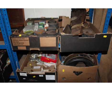 FOUR BOXES OF TOOLS, SCREWS ETC