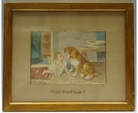 English School, Can't You Talk? Watercolour; an oil lamp; Mercer dial gauge, etc