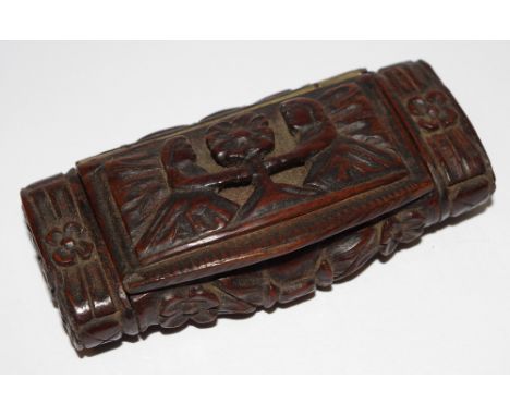 A 19th century carved cocquilla type snuff box (possibly French) c.1850 