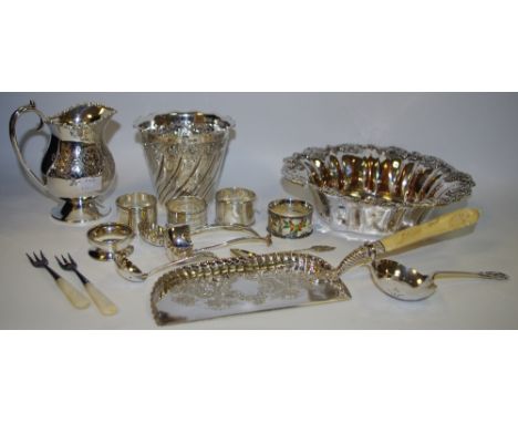 A 19th century silver plated four piece tea and coffee setting, profusely engraved with foliate scrolls throughout, decorativ