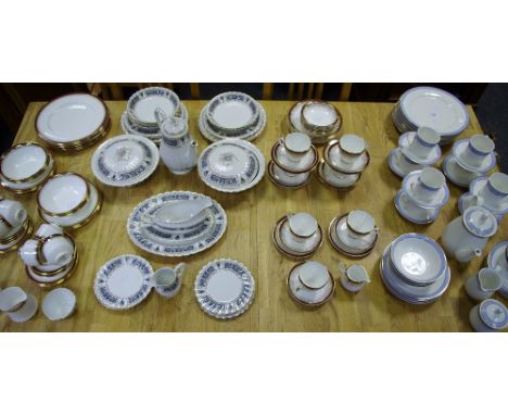 A Royal Albert Paragon Holyrood pattern part dinner service and tea service; a Royal Doulton Regency gold part dinner and tea