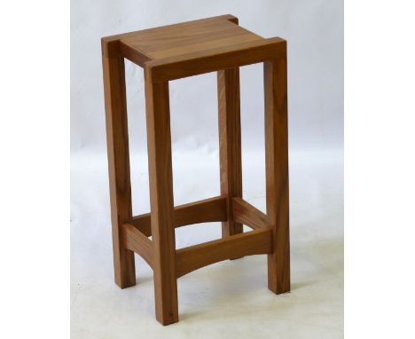 A Gordon Warr (20th Century) light oak joint stoolOf tall rectangular form, raised on four block supports, height 61cm.