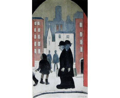 Laurence Stephen Lowry RA (British, 1887-1976)- 'Two Brothers'Pencil signed colour print, bearing the Fine Art Trade Guild bo