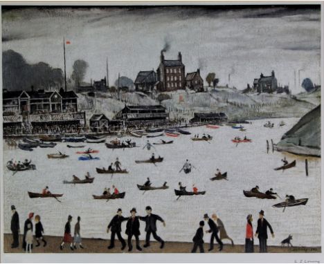 Laurence Stephen Lowry RA (British, 1887-1976)- 'Crime Lake'Pencil signed limited edition colour print, from an edition of 50