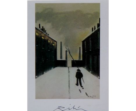 Harold Riley (British, b.1934)- 'The Door Knocker'Signed print, approx 14x9cm, framed.  