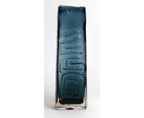 A Whitefriars glass 'Totem Pole' vaseDesigned by Geoffrey Baxter, decorated in the Indigo colourway, shape number 9671, heigh