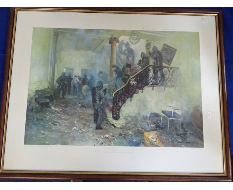 DAVID SHEPHERD; '16 princes gate 5th may 1980' (the Iranian Embassy siege) limited edition print, with (separately framed) ce