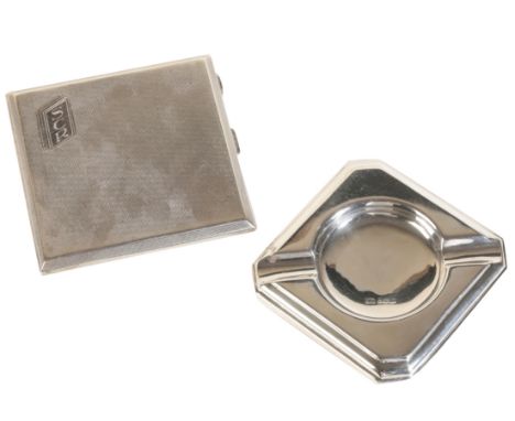 A SILVER VESTA CASE by William Neale and Sons, Birmingham, 1833, with engine turned decoration and a gilt interior together w