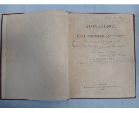 W M FLINDERS PETRIE: 'STONEHENGE', STANFORD, 1880 cloth bound