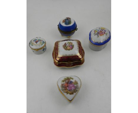 A collection of five various enamel boxes, to include Limoges, etc. (5)